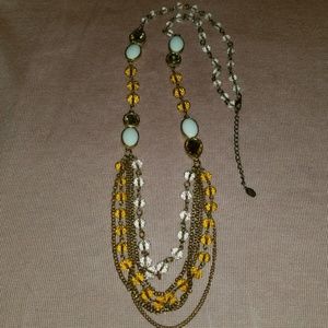 Long Sage & Beaded Necklace